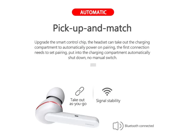 LENOVO HT28 TWS TRUE WIRELESS EARPHONE BLUETOOTH 5.0 DEEP BASS EARBUDS HD STEREO HEADPHONES