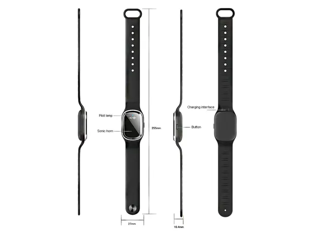 PORTABLE USB RECHARGEABLE MOSQUITO REPELLENT BRACELET – WATERPROOF CAMPING WATCH
