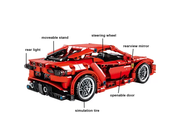 SEMBO FERRARED F1 RACING CAR BUILDING BLOCKS - TECHNIC RACER VEHICLES MODEL KIT