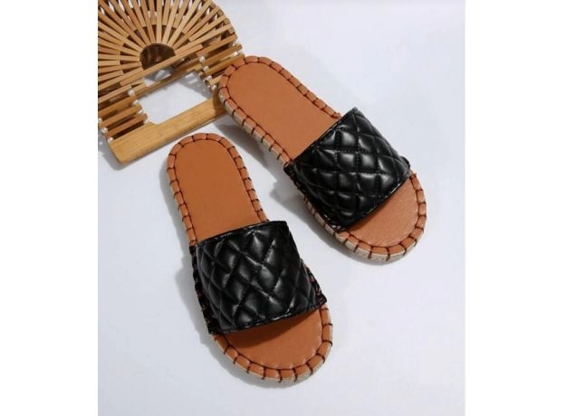 Flat Sandals For Women Espadrilles Summer Slippers Slides With Bow Open Toe Sliders Flip Flops Comfy Beach Garden Casual Black