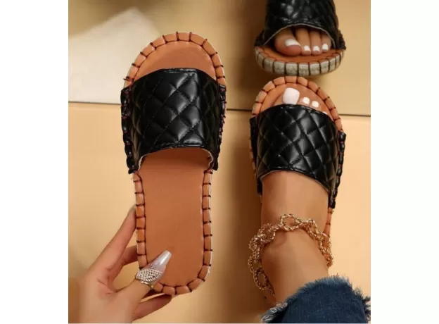 FLAT SANDALS FOR WOMEN ESPADRILLES SUMMER SLIPPERS SLIDES WITH BOW OPEN TOE SLIDERS FLIP FLOPS COMFY BEACH GARDEN CASUAL BLACK