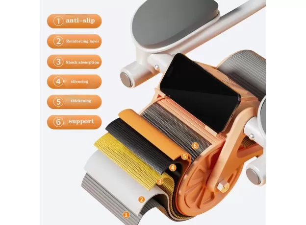 ELBOW SUPPORT AUTOMATIC REBOUND ABDOMINAL WHEEL ABS WORKOUT EQUIPMENT,DOLLY CORE STRENGTHENING TRAINER FITNESS BELLY TRAINING FOR MEN & WOMEN
