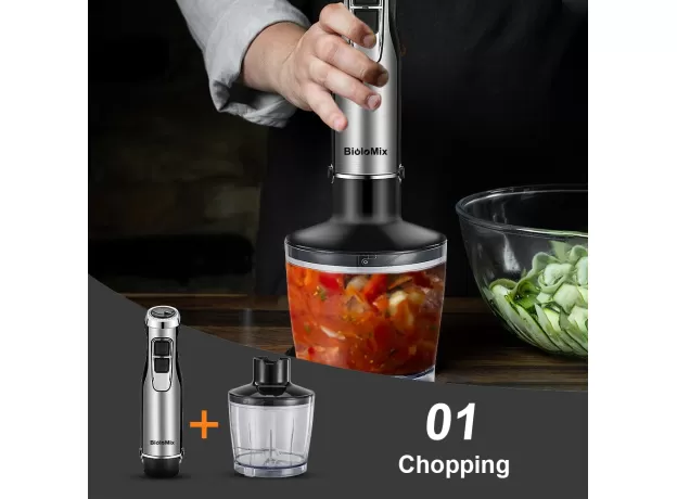 HAND STICK BLENDER MIXER INCLUDES CHOPPER 4 IN 1 HIGH POWER 1200W IMMERSION