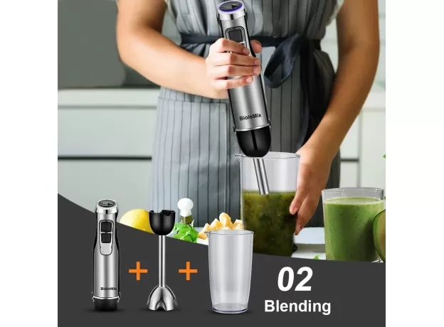 HAND STICK BLENDER MIXER INCLUDES CHOPPER 4 IN 1 HIGH POWER 1200W IMMERSION