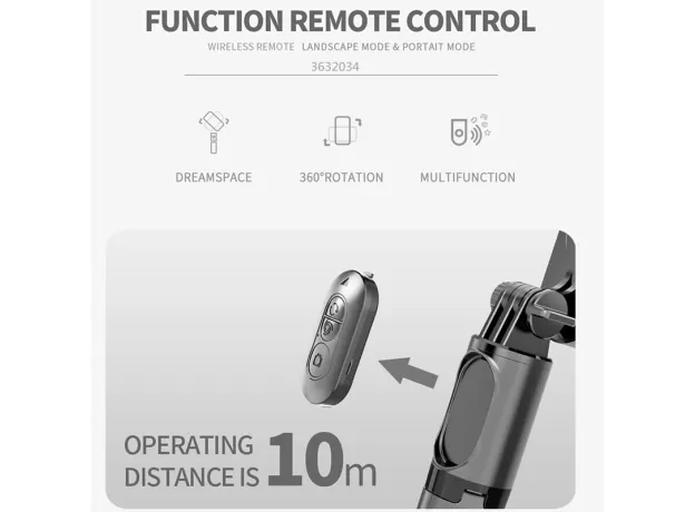 FOLDABLE HANDHELD GIMBAL STABILIZER WITH WIRELESS BLUETOOTH AND FILL LIGHT Â€“ PERFECT FOR HUAWEI AND IPHONE SMARTPHONES