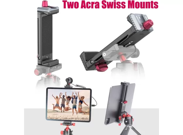 ULANZI U-PAD III UNIVERSAL TABLET MOUNT SECURE METAL CLAMP FOR IPAD PRO 12.9'' AND IPAD AIR ON TRIPODS WITH ARCA 1/4 SCREW