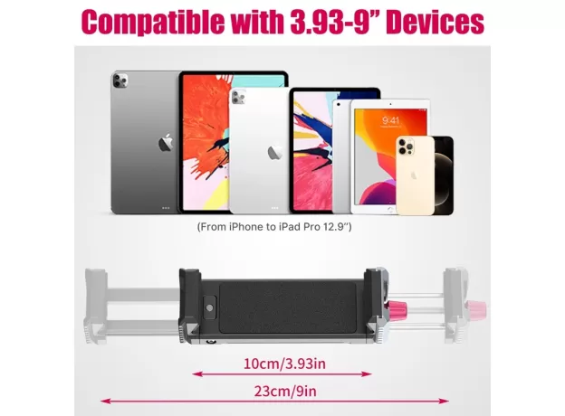 ULANZI U-PAD III UNIVERSAL TABLET MOUNT SECURE METAL CLAMP FOR IPAD PRO 12.9'' AND IPAD AIR ON TRIPODS WITH ARCA 1/4 SCREW