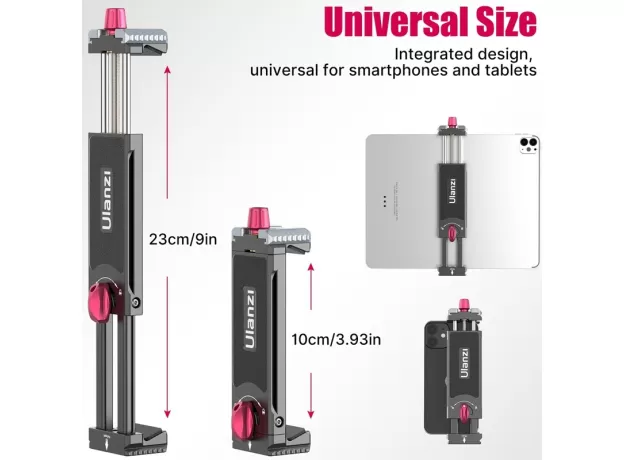 ULANZI U-PAD III UNIVERSAL TABLET MOUNT SECURE METAL CLAMP FOR IPAD PRO 12.9'' AND IPAD AIR ON TRIPODS WITH ARCA 1/4 SCREW