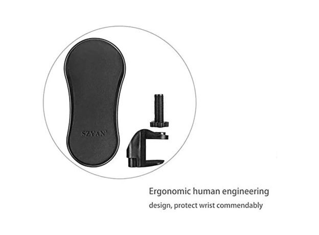 COMPUTER ARM REST FOR DESK, ADJUSTABLE ARM REST SUPPORT FOR COMPUTER DESK ERGONOMIC ARM REST EXTENDER ROTATING MOUSE PAD HOLDER FOR TABLE
