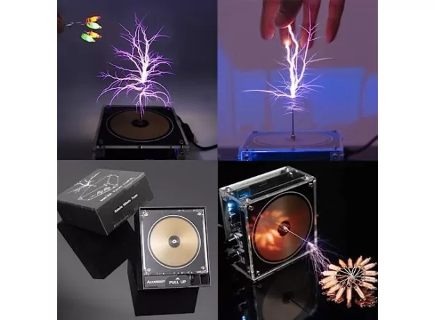 MUSIC TESLA COIL WIRELESS TRANSMISSION EXPERIMENT ARC PLASMA COIL DESKTOP TOY