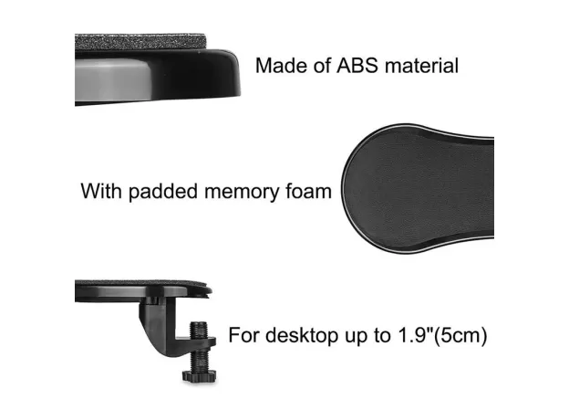 COMPUTER ARM REST FOR DESK, ADJUSTABLE ARM REST SUPPORT FOR COMPUTER DESK ERGONOMIC ARM REST EXTENDER ROTATING MOUSE PAD HOLDER FOR TABLE