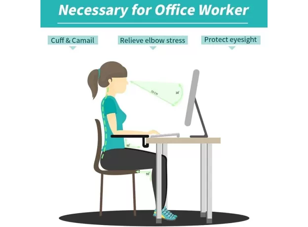 COMPUTER ARM REST FOR DESK, ADJUSTABLE ARM REST SUPPORT FOR COMPUTER DESK ERGONOMIC ARM REST EXTENDER ROTATING MOUSE PAD HOLDER FOR TABLE