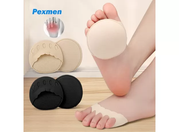 1 PAIRS BALL OF FOOT CUSHIONS PADS, HONEYCOMB FABRIC FOREFOOT PADS FOR METATARSAL PADS,NO SHOW WOMEN'S HALF SOCKS PADS INVISIBLE TOE TOPPER LINER SOCKS SPONGE CUSHION