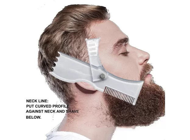 5 IN 1 BEARD SHAPER KIT - PREMIUM SHAPING TOOL - 100% CLEAR | MANY STYLES - BEARD/HAIR LINEUP
