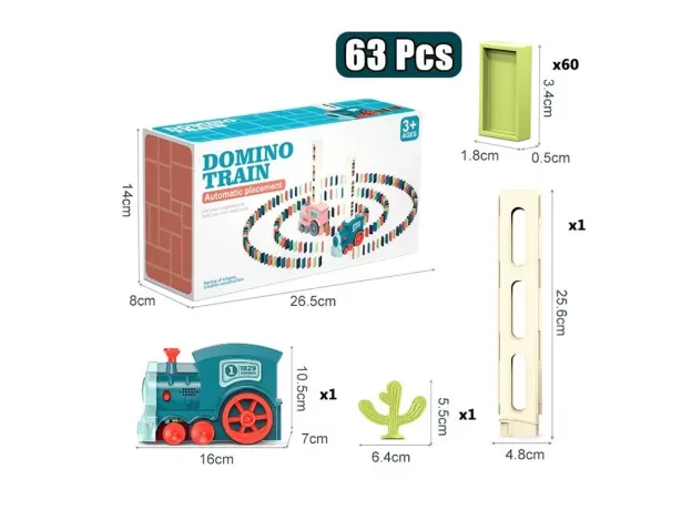 DOMINO TRAIN SET, AUTOMATIC DOMINOES TRAIN TOYS FOR KIDS, ELECTRIC DOMINO BRICK LAYING TRAIN SET KIDS GAMES BUILDING AND STACKING TOY
