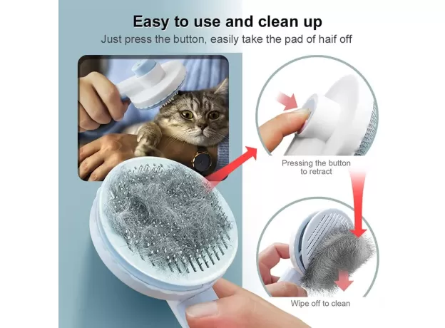 CAT BRUSH FOR SHEDDING, DOG SELF CLEANING SLICKER GROOMING BRUSHES FOR DOGS CATS PET BRUSH TOOL GENTLY REMOVES LOOSE UNDERCOAT PETS HAIR SLICKER BRUSH FOR PET MASSAGE