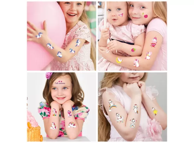 UNICORN KIDS WATERPROOF TEMPORARY TATTOOS,CHILDREN'S TEMPORARY TATTOO TOYS.GIRL FACE TATTOO STICKERS.