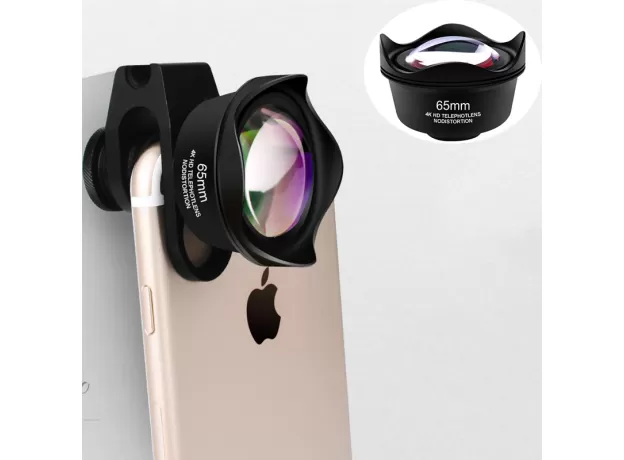 Telephoto Lens Kit 65mm No Distortion Phone Camera Lenses for Smartphones