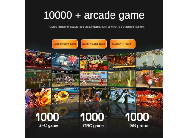 2023 NEW MINI GAME POWER BANK PORTABLE RETRO HANDHELD GAME CONSOLE 6000MAH CAPACITY 3.2 INCH SOFT LIGHT COLOR SCREEN 10000+ GAME