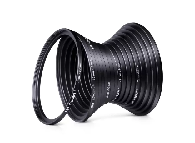 LENS FILTER STEP UP AND DOWN ADAPTER RING SET 37-82MM AND 82-37MM FOR CANON NIKON SONY DSLR CAMERA LENS