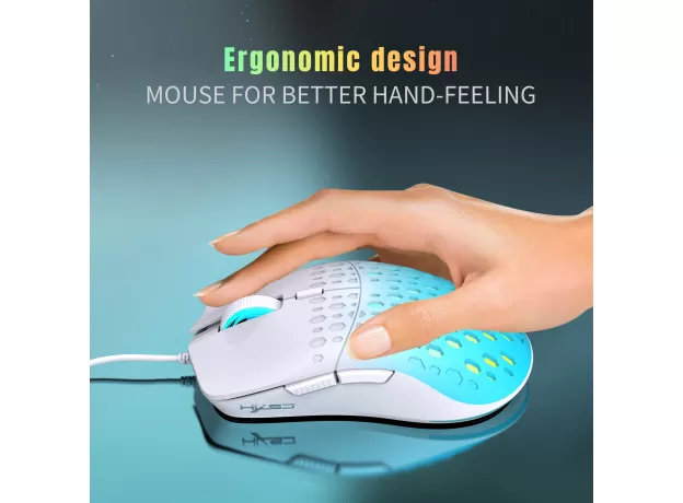 USB WIRED GAMING MOUSE RGB GAMER HOLLOW OUT MOUSES ADJUSTABLE 3600 DPI HONEYCOMB MACRO PROGRAMMABLE ERGONOMIC MICE FOR PUBG