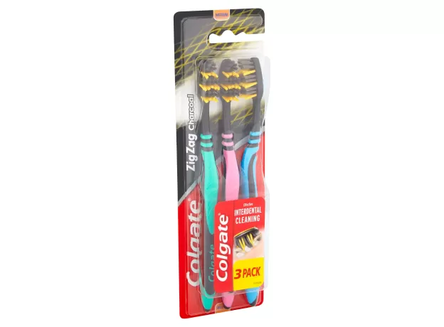 COLGATE ZIGZAG BLACK MEDIUM TOOTHBRUSH 3 PACK