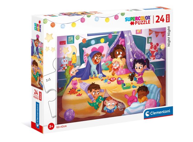 Clementoni 24213, Nighty Night Maxi Puzzle for Children - 24 Pieces, Ages 3 Years Plus