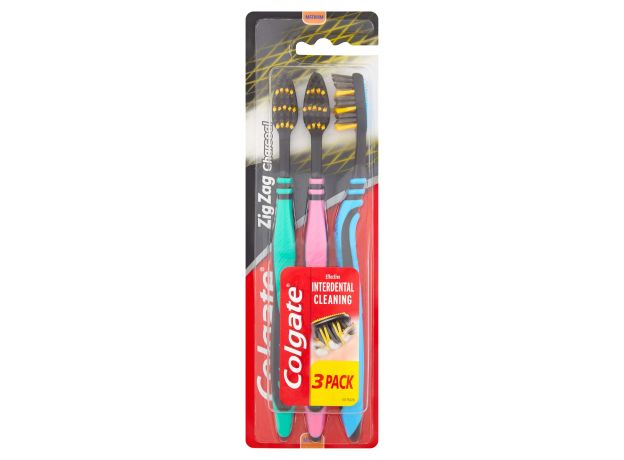 Colgate ZigZag Black Medium Toothbrush 3 Pack