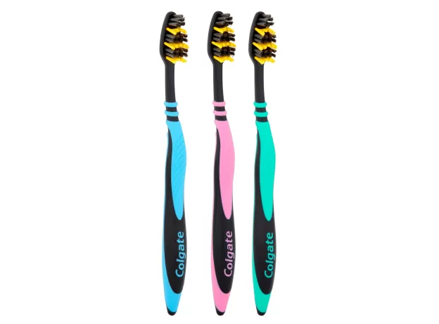 COLGATE ZIGZAG BLACK MEDIUM TOOTHBRUSH 3 PACK