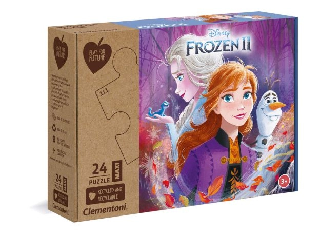 Clementoni - 20260 - Disney Frozen 2 - 24 Maxi Pieces - Made In Italy - 100% Recycled Materials, Jigsaw Puzzle For Kids