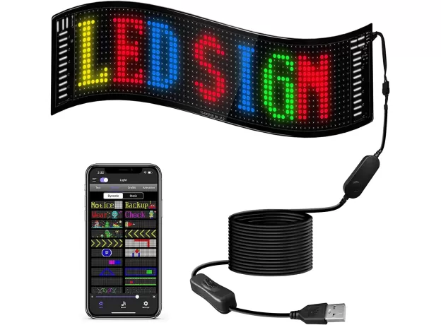 LED MATRIX PIXEL PANEL ,USB 5V FLEXIBLE ADDRESSABLE RGB PATTERN GRAFFITI SCROLLING TEXT ANIMATION DISPLAY CAR SHOP,BLUETOOTH APP