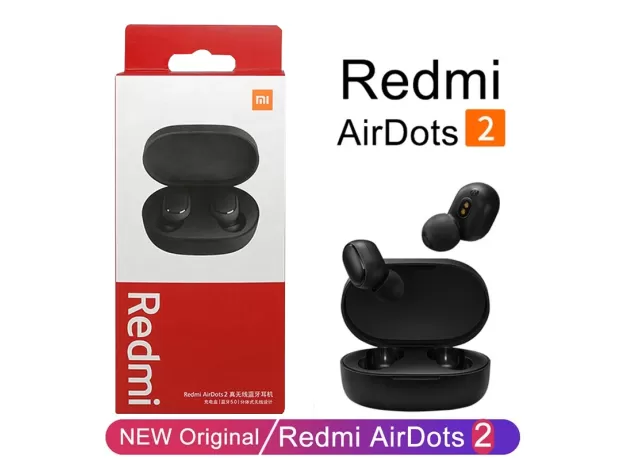 NEW XIAOMI REDMI AIRDOTS 2 WIRELESS BLUETOOTH HEADSET WITH MIC EARBUDS AIRDOTS 2 FONE BLUETOOTH EARPHONES WIRELESS HEADPHONES