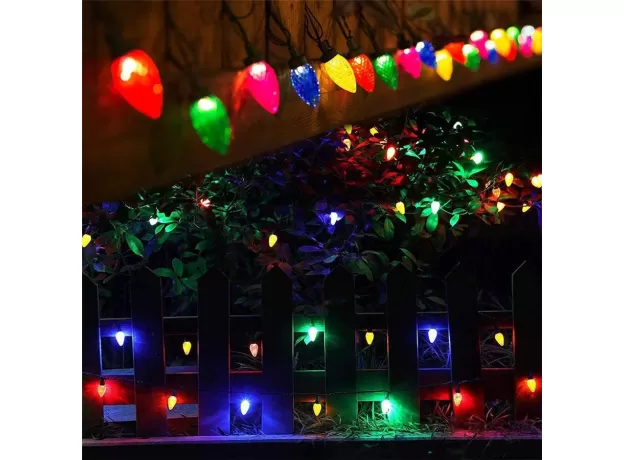 LED CHRISTMAS GARLAND FAIRY LIGHTS WATERPROOF 8 MODES STRAWBERRY STRING LIGHT FOR PATIO GARDEN PARTY WEDDING DECORATION