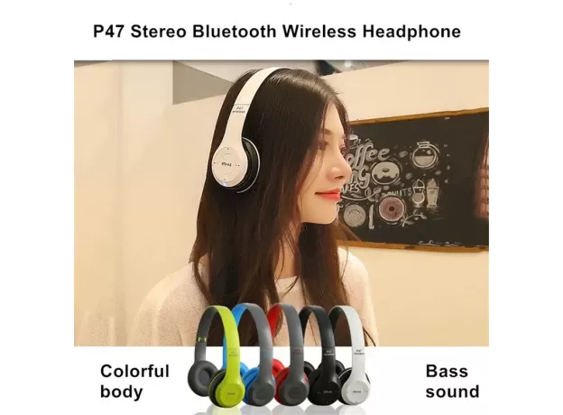 STEREO P47 HEADSET 5.0 BLUETOOTH HEADSET FOLDING SERIES WIRELESS SPORTS GAME HEADSET FOR IPHONE XIAOMI