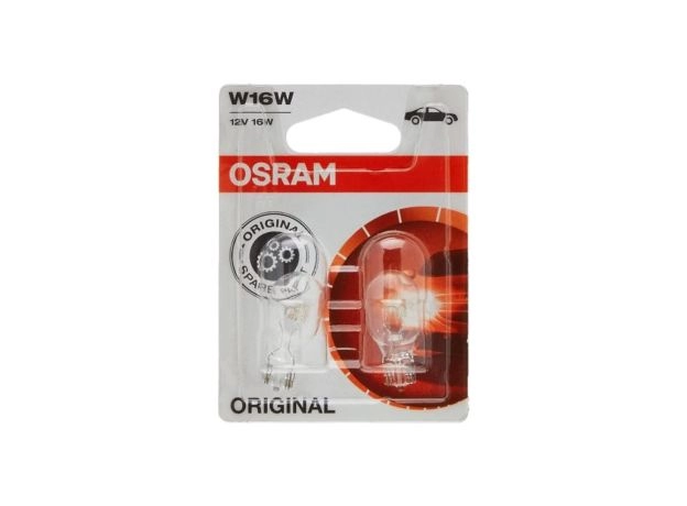 Osram Original Equipment quality W16W-921-02B bulbs in a twin blister pack - Transparent