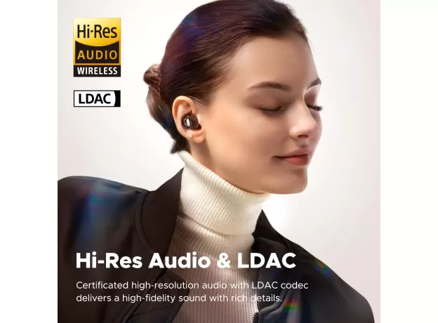 SOUNDPEATS ENGINE4 HI-RES BLUETOOTH 5.3 WIRELESS EARBUDS WITH LDAC, COAXIAL DUAL DYNAMIC DRIVERS FOR STEREO SOUND