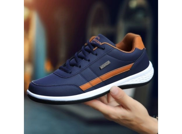 LEATHER MEN SHOES LUXURY BRAND ENGLAND TREND ITALIAN BREATHABLE CASUAL SNEAKERS