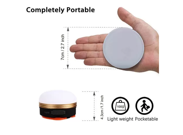 DESERT&FOX POCKETABLE USB RECHARGEABLE TENT LED LANTERN