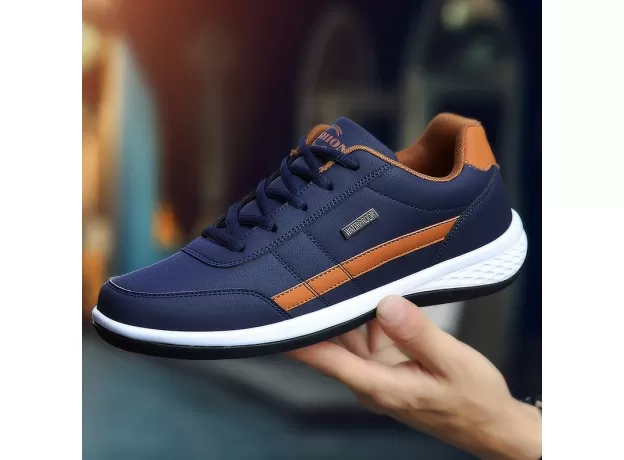 LEATHER MEN SHOES LUXURY BRAND ENGLAND TREND ITALIAN BREATHABLE CASUAL SNEAKERS