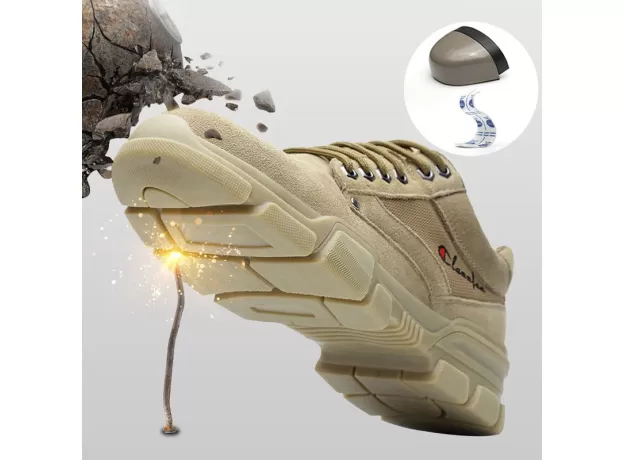 MEN WORK SHOES HIGH QUALITY SAFETY BOOTS STEEL TOE PROTECTIVE FOOTWEAR