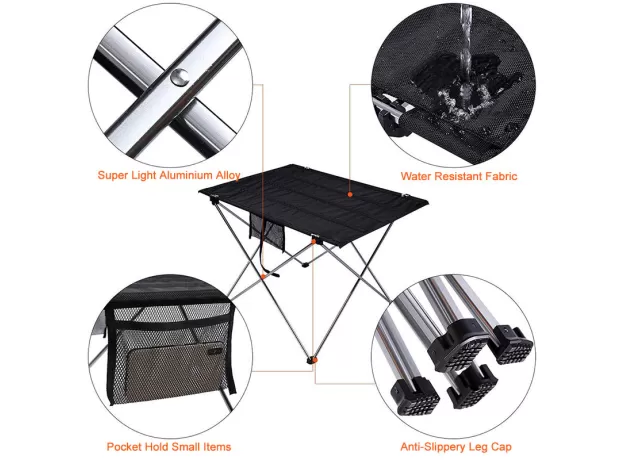 OUTDOOR CAMPING TABLE PORTABLE FOLDABLE ULTRALIGHT ALUMINIUM DESK