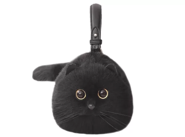 ONE SHOULDER BAG FEMALE DESIGN SMALL MAN MESSENGER BAG VERSATILE HAND MADE AUTUMN AND WINTER PLUSH CUTE CAT BAG