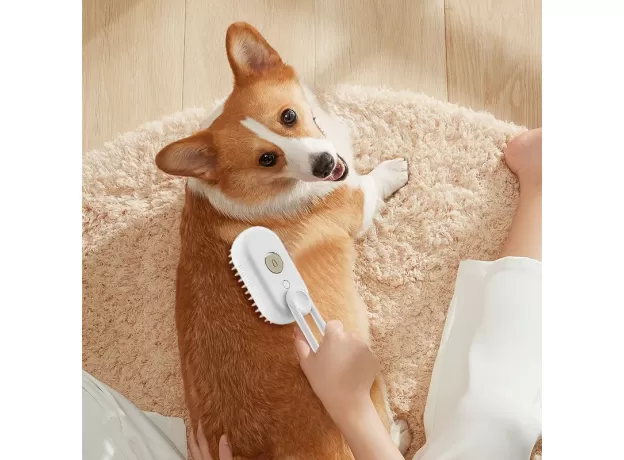 STEAMY CAT BRUSH 3 IN 1 ELECTRIC ANTI-SPLASHING FOR MASSAGE PET GROOMING COMB HAIR REMOVAL COMBS