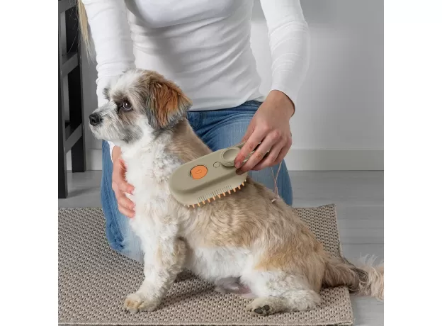 STEAMY CAT BRUSH 3 IN 1 ELECTRIC ANTI-SPLASHING FOR MASSAGE PET GROOMING COMB HAIR REMOVAL COMBS