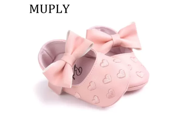 BABY MOCCASINS WITH BOW & FRINGE – SOFT SOLE NON-SLIP CRIB SHOES