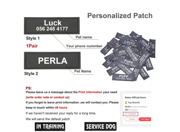 PERSONALIZED NO PULL DOG HARNESS – REFLECTIVE ADJUSTABLE CUSTOM ID PET VEST