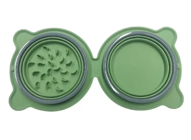 FOLDABLE SILICONE PET BOWLS NON-TOXIC PORTABLE PET TRAVEL FEEDING BOWL FOLDING PUPPY CAT BOWL OUTDOOR FOOD DISPENSER FEEDER