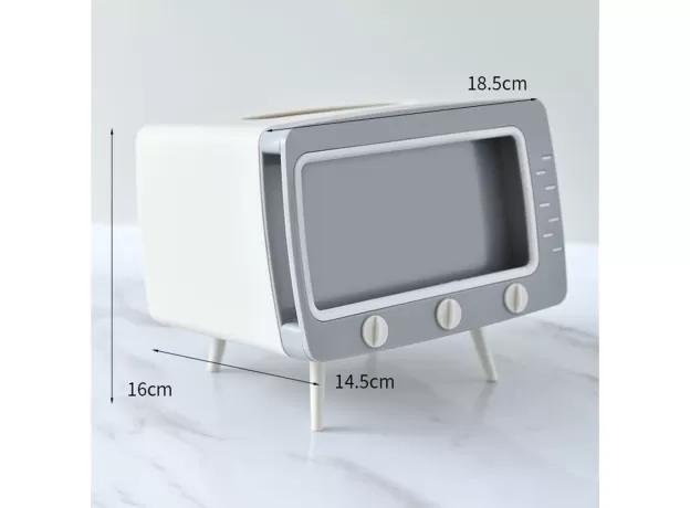 TV MOBILE PHONE STAND WITH TISSUE BOX