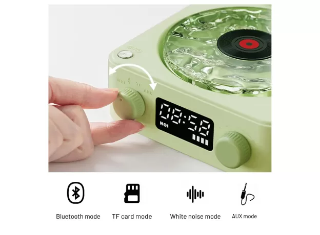 MINI RETRO WHITE NOISE BLUETOOTH SPEAKER - PORTABLE VINTAGE SLEEP AID BLUETOOTH SPEAKER - SUBWOOFER WITH RGB LIGHT SUPPORT TF CARD