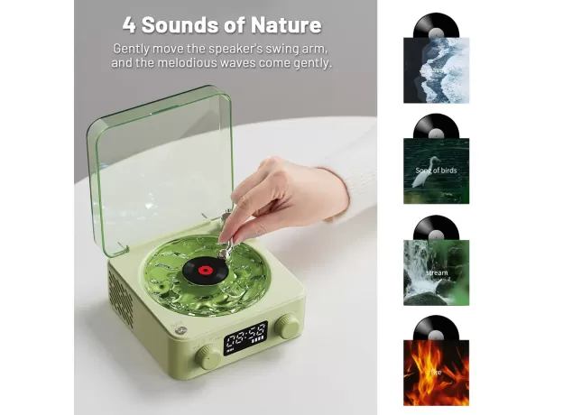 MINI RETRO WHITE NOISE BLUETOOTH SPEAKER - PORTABLE VINTAGE SLEEP AID BLUETOOTH SPEAKER - SUBWOOFER WITH RGB LIGHT SUPPORT TF CARD